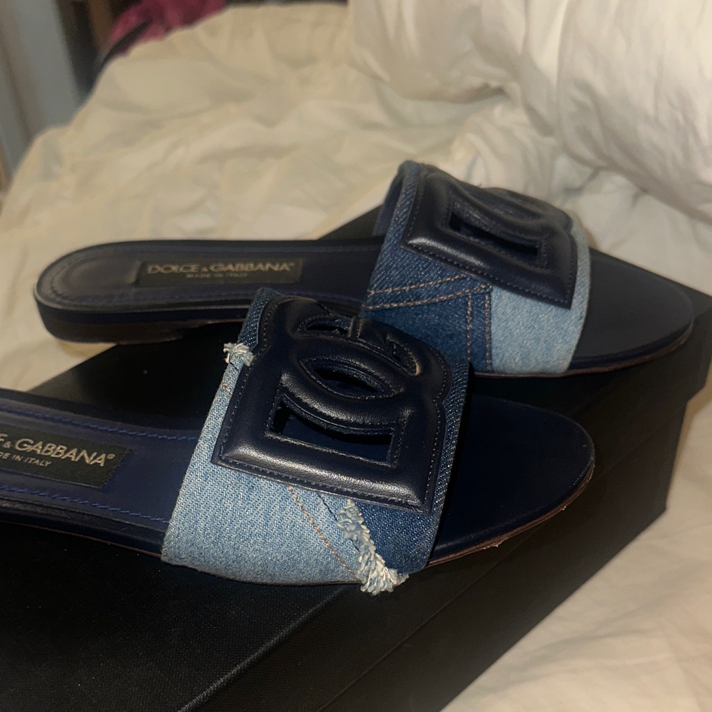 Dolce & Gabbana Denim And Navy Sandals